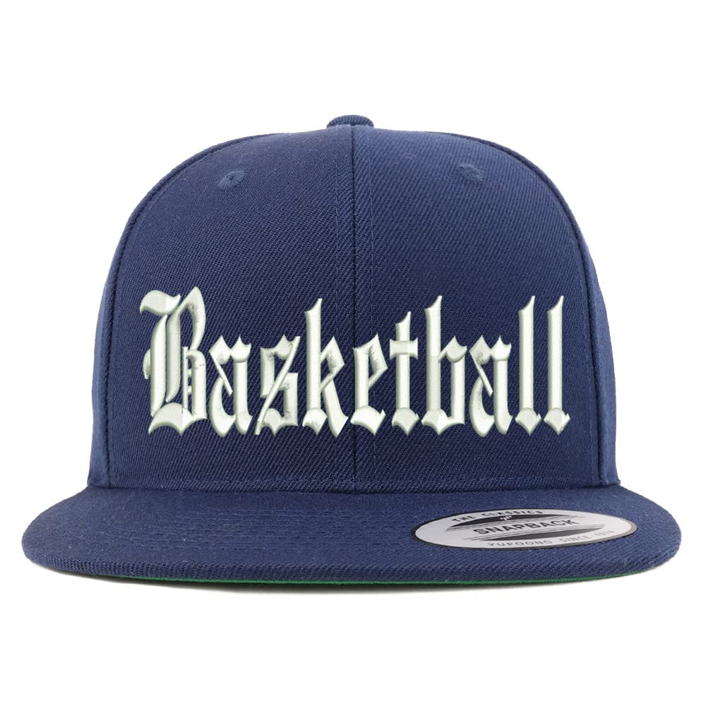 Trendy Apparel Shop Old English Basketball Embroidered Flatbill Snapback