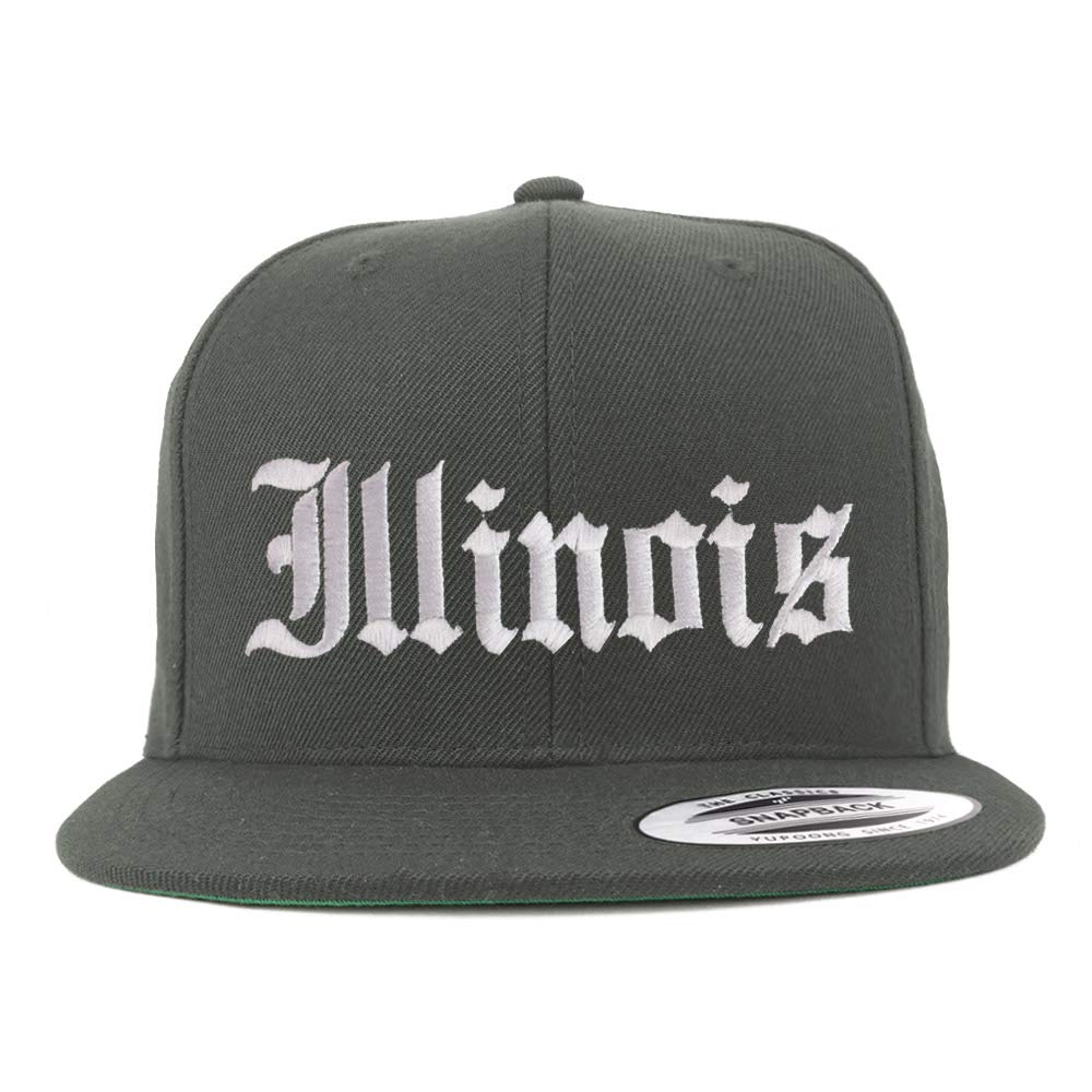 Trendy Apparel Shop Illinois State Old English Embroidered Flatbill Snapback