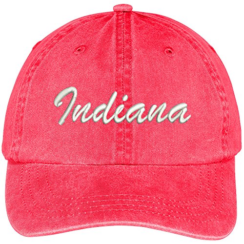 Trendy Apparel Shop Indiana State Embroidered Low Profile Adjustable Cotton Cap