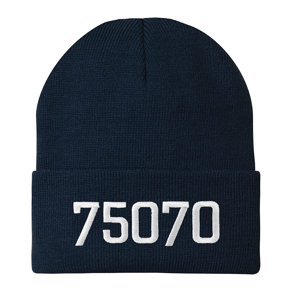 Trendy Apparel Shop 75070 McKinney TX Old English Embroidered Long Cuff Beanie