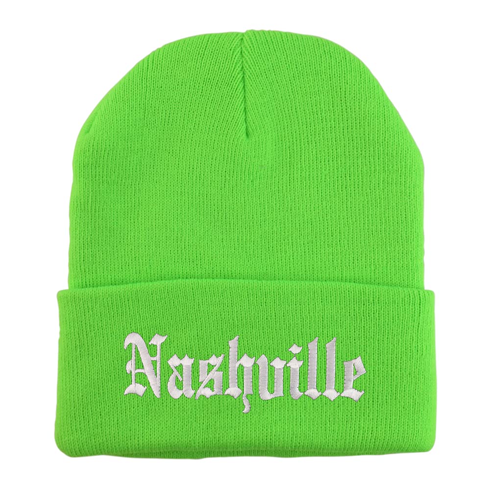 Trendy Apparel Shop Nashville Old English Embroidered Long Cuff Beanie