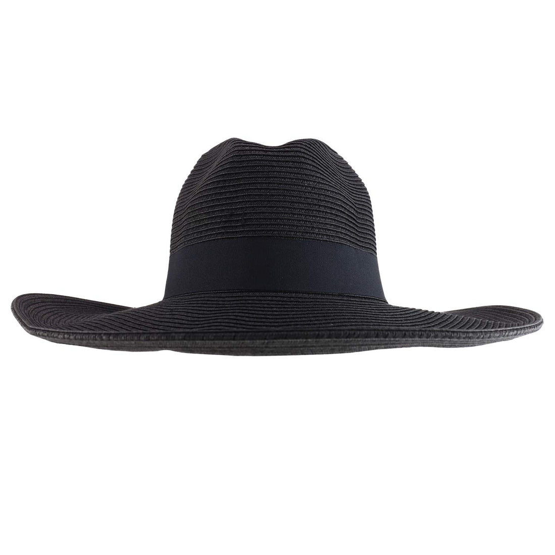 Trendy Apparel Shop Women's Fedora Crown Ribbon Band Wide Brim Sun Hat