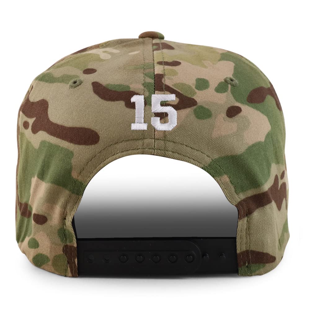Trendy Apparel Shop Small Number 15 Back Embroidered Flatbill Snapback