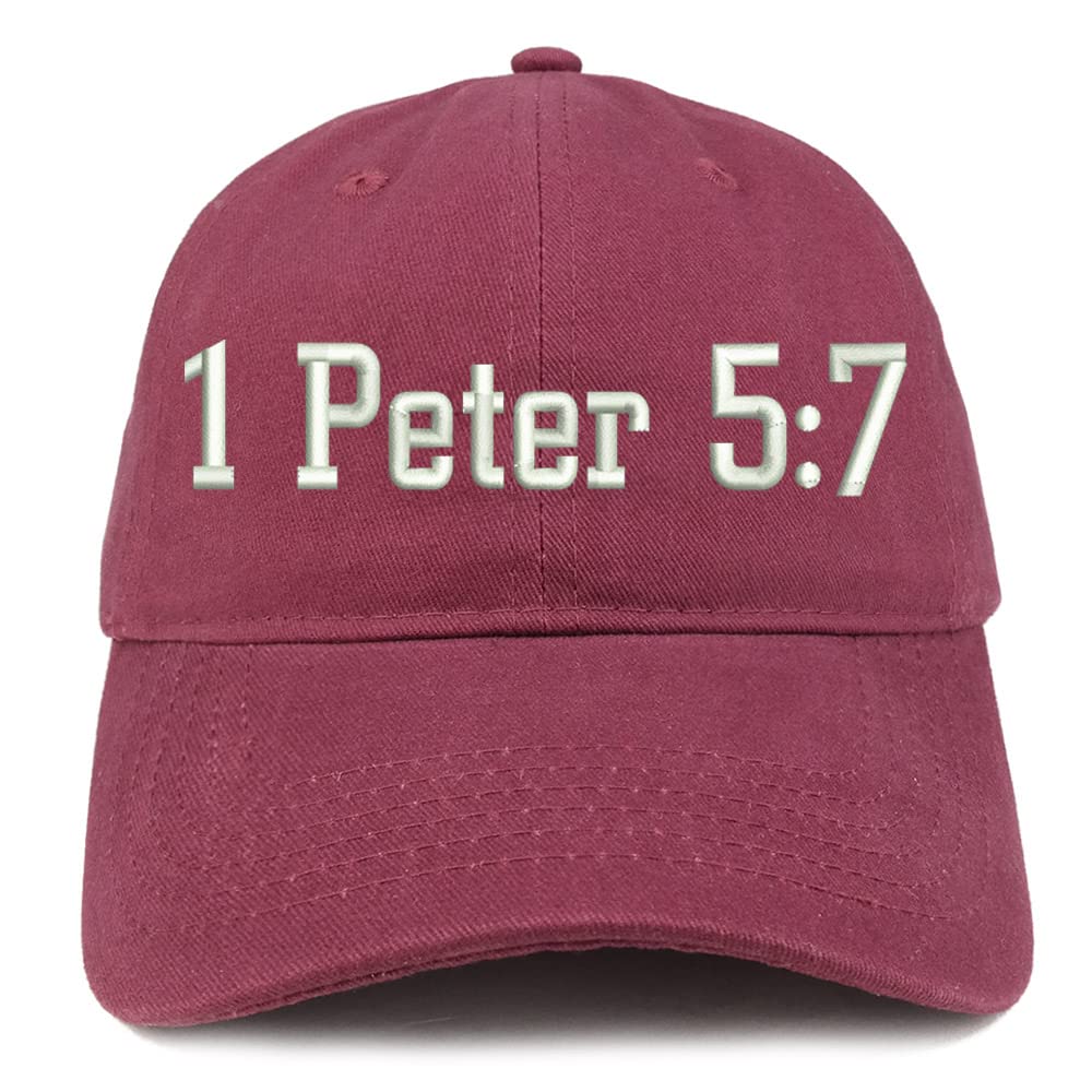 Trendy Apparel Shop 1 Peter 5:7 Low Profile Soft Cotton Baseball Cap