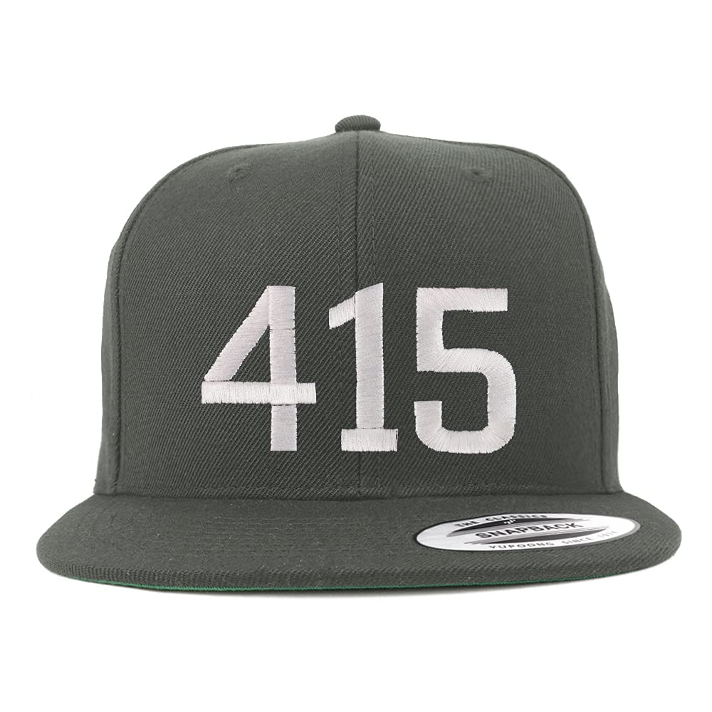 Trendy Apparel Shop 414 San Francisco CA Old English Embroidered Flatbill Snapback