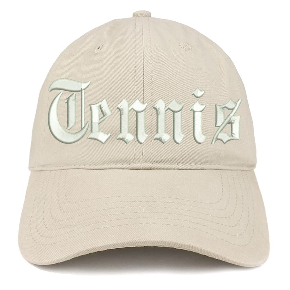 Trendy Apparel Shop Old English Tennis Low Profile Soft Cotton Baseball Cap
