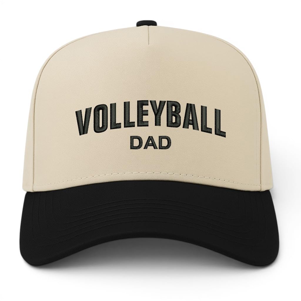 Trendy Apparel Shop Volleyball Mom and Dad Embroidered 5 Panel Two Tone Vintage Ball Cap