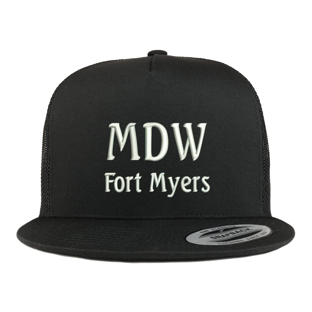 Trendy Apparel Shop MDW Fort Myers Embroidered 5 Panel Flatbill Trucker Cap