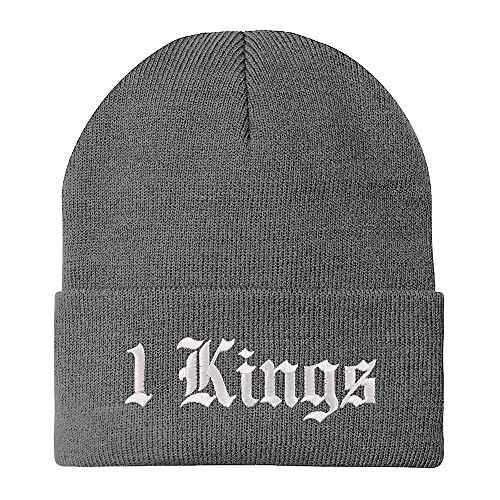 Trendy Apparel Shop 1 Kings Old English Embroidered Long Cuff Beanie