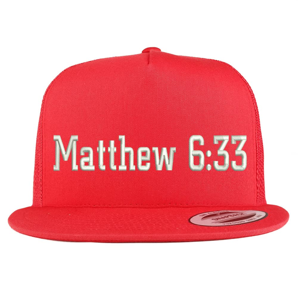 Trendy Apparel Shop Matthew 6:33 5 Panel Flatbill Trucker Cap
