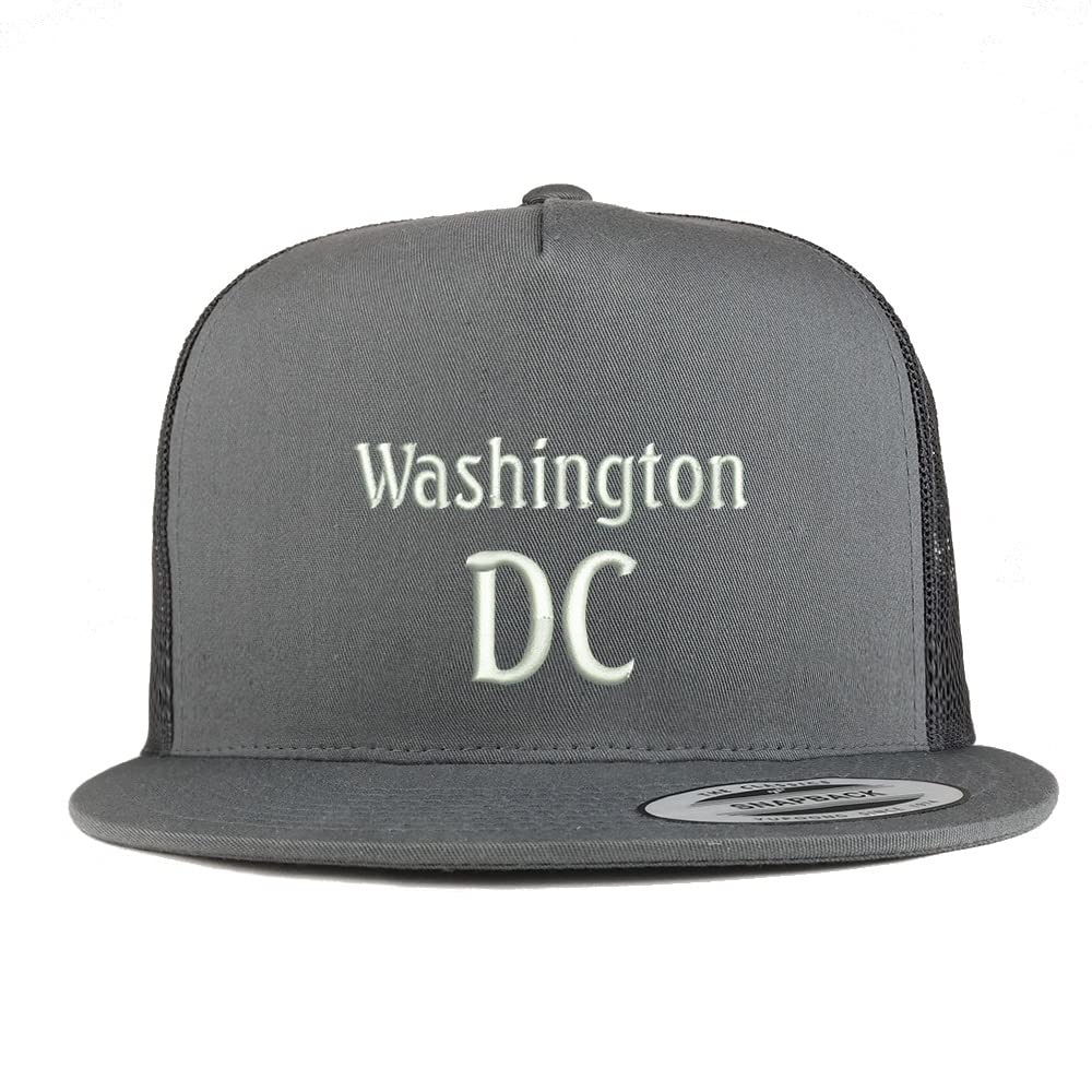 Trendy Apparel Shop Washington DC Embroidered 5 Panel Flatbill Trucker Cap