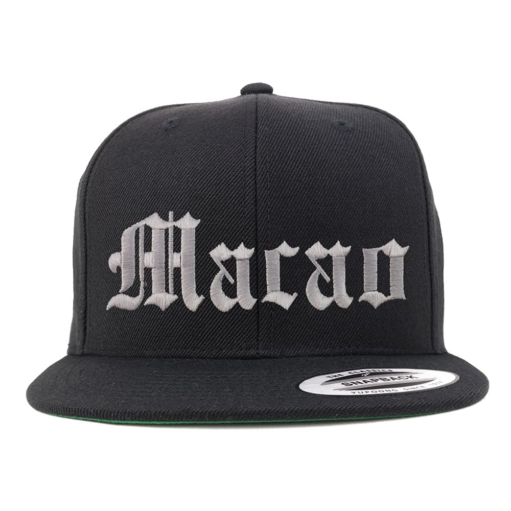 Trendy Apparel Shop Macao Old English Embroidered Flatbill Snapback