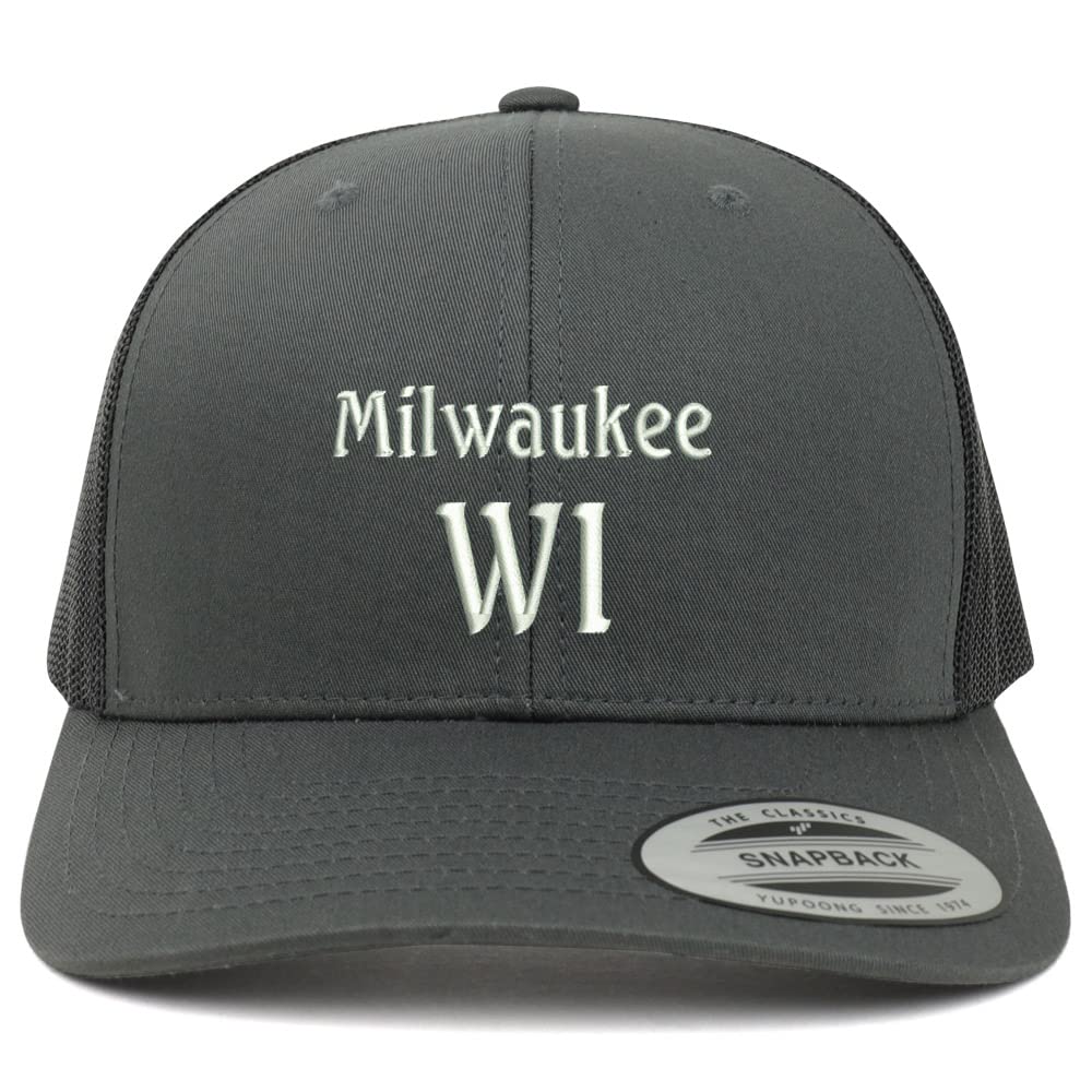 Trendy Apparel Shop Milwaukee WI Embroidered Retro Fit Trucker Mesh Cap