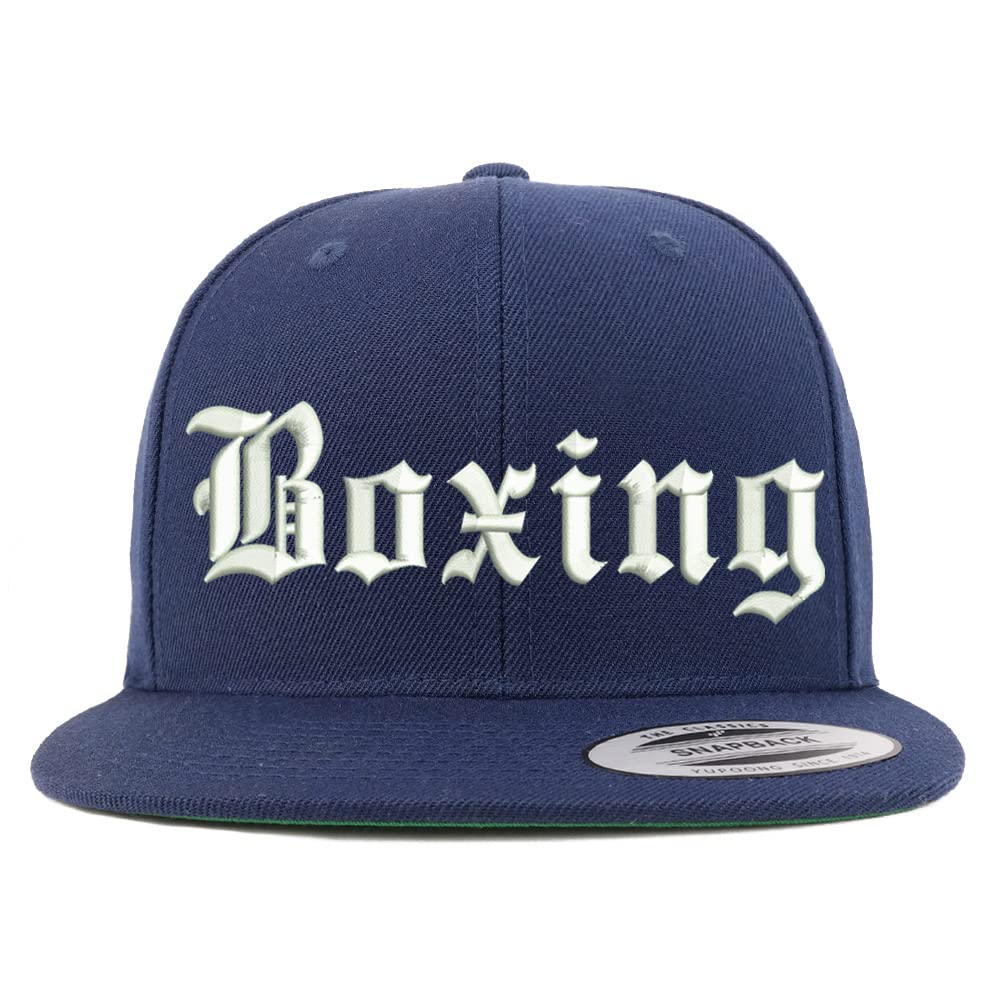 Trendy Apparel Shop Old English Boxing Embroidered Flatbill Snapback