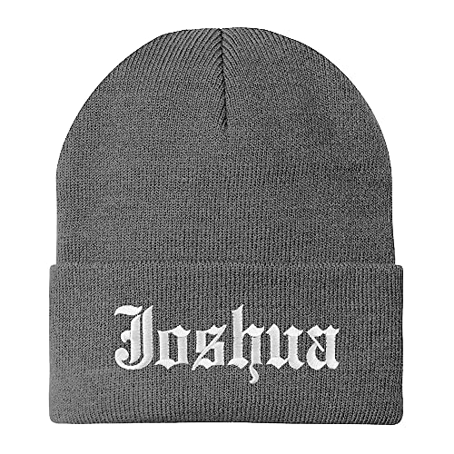 Trendy Apparel Shop Joshua Old English Embroidered Long Cuff Beanie