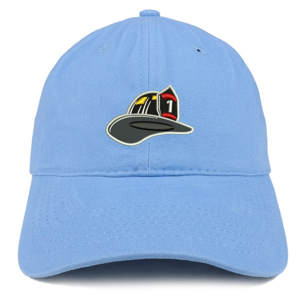 Trendy Apparel Shop Fire FD Hat Embroidered Brushed Cotton Dad Hat Ball Cap - Carolina Blue