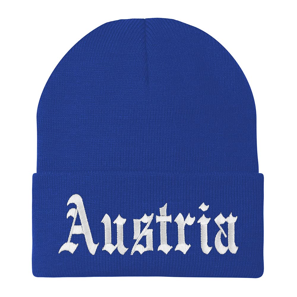 Trendy Apparel Shop Austria Old English Embroidered Long Cuff Beanie