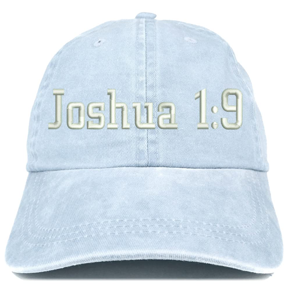 Trendy Apparel Shop Joshua 1:9 Washed Pigment Dyed Baseball Cap