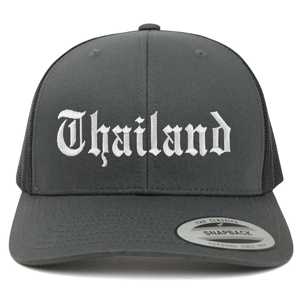 Trendy Apparel Shop Thailand Old English 6 Panel Trucker Mesh Cap
