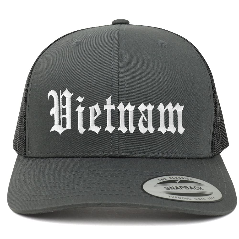 Trendy Apparel Shop Vietnam Old English 6 Panel Trucker Mesh Cap