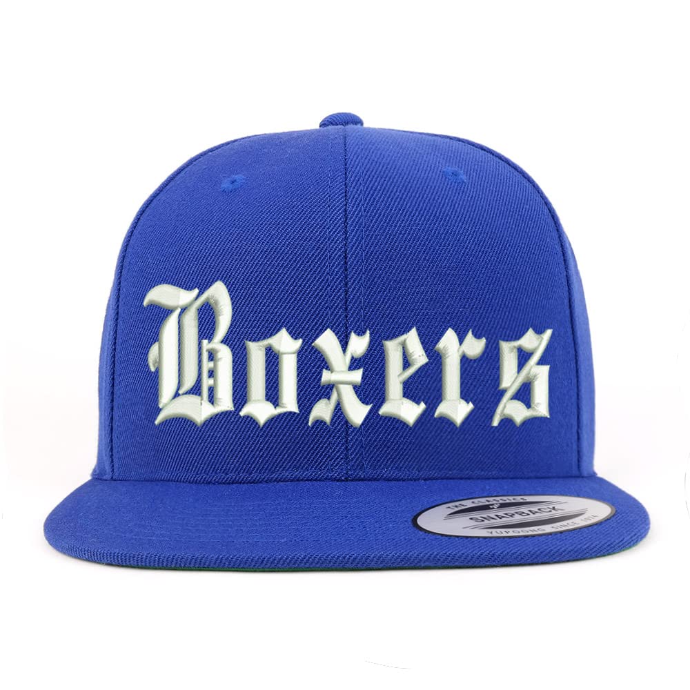 Trendy Apparel Shop Old English Boxers Embroidered Flatbill Snapback