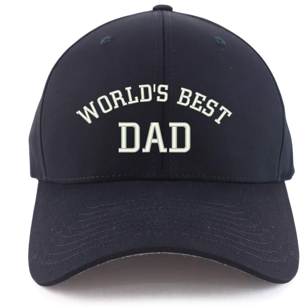 Trendy Apparel Shop World's Best Dad Cotton Embroidered Stretch Fitted Cap