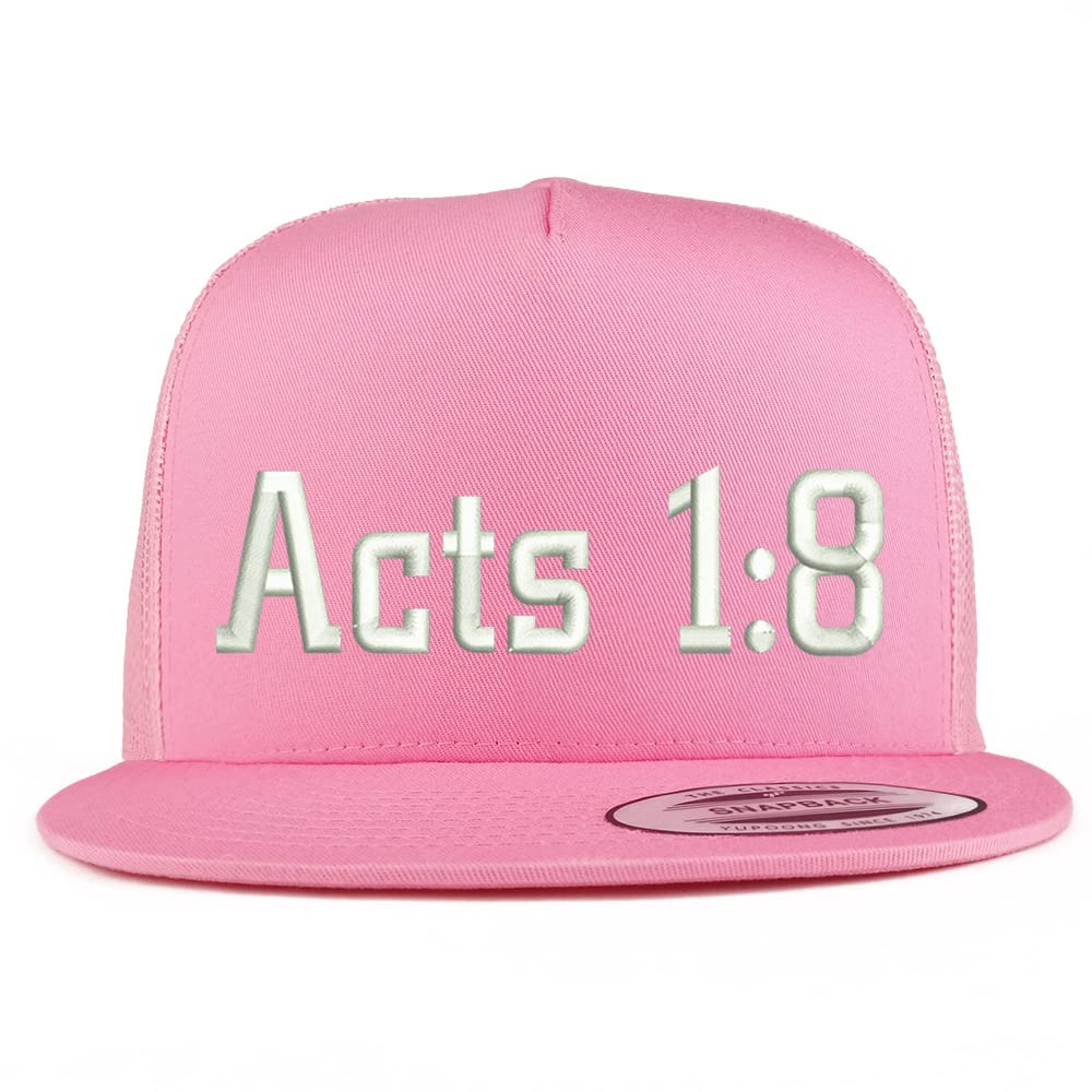 Trendy Apparel Shop Acts 1:8 5 Panel Flatbill Trucker Cap