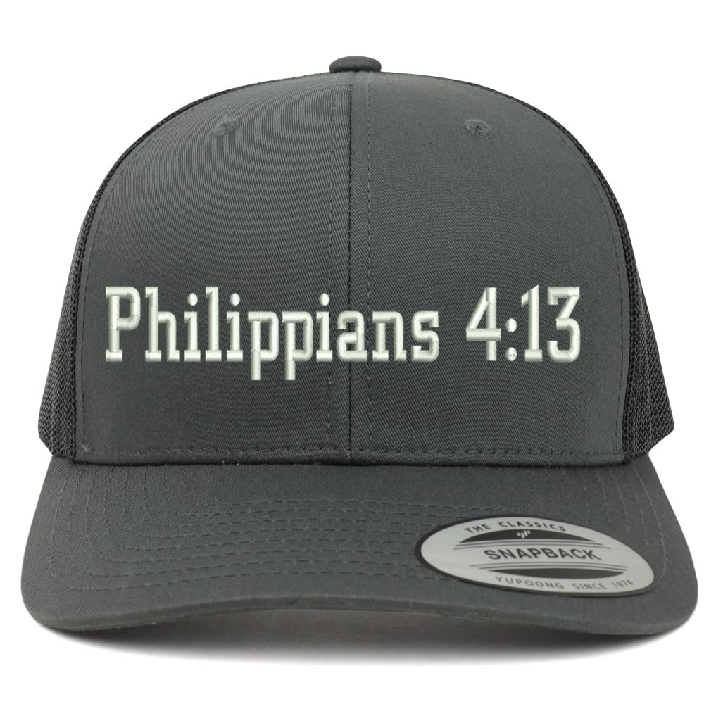 Trendy Apparel Shop Philippians 4:13 6 Panel Trucker Mesh Cap