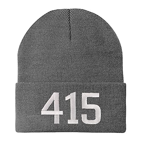 Trendy Apparel Shop 414 San Francisco CA Old English Embroidered Long Cuff Beanie