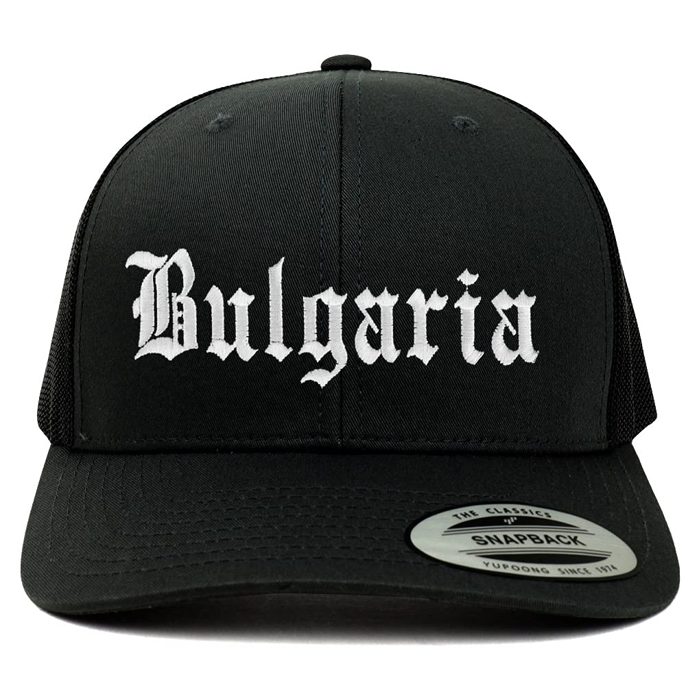 Trendy Apparel Shop Bulgaria Old English 6 Panel Trucker Mesh Cap