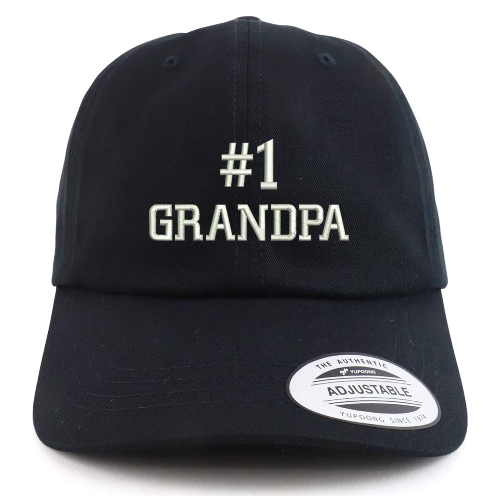 Trendy Apparel Shop XXL Number 1 Grandpa Embroidered Unstructured Cap