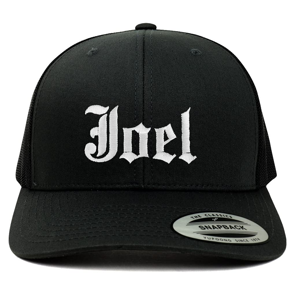 Trendy Apparel Shop Joel Old English 6 Panel Trucker Mesh Cap