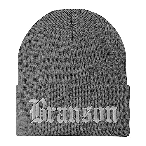 Trendy Apparel Shop Branson Old English Embroidered Long Cuff Beanie