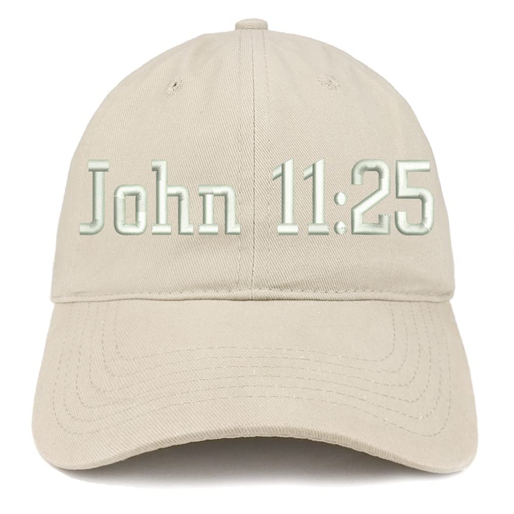 Trendy Apparel Shop John 11:25 Low Profile Soft Cotton Baseball Cap