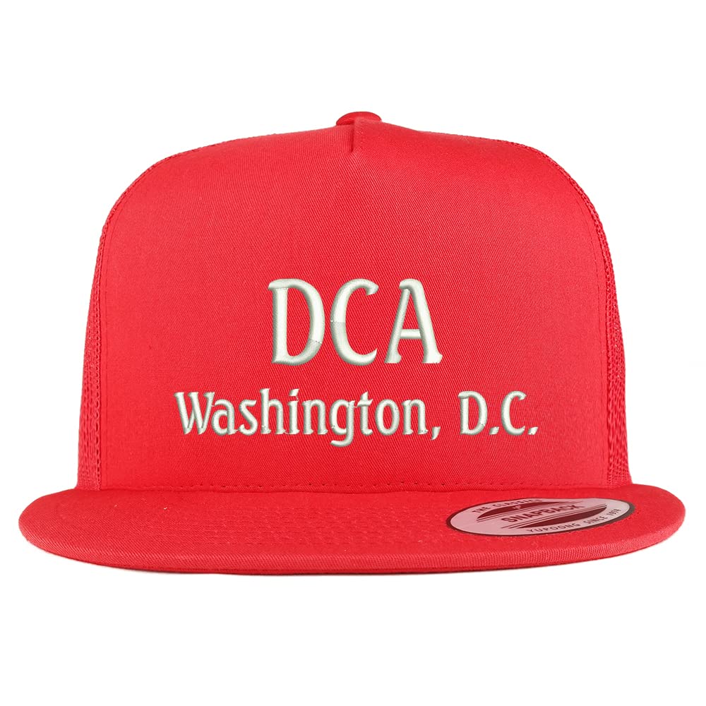 Trendy Apparel Shop DCA Washington DC Embroidered 5 Panel Flatbill Trucker Cap