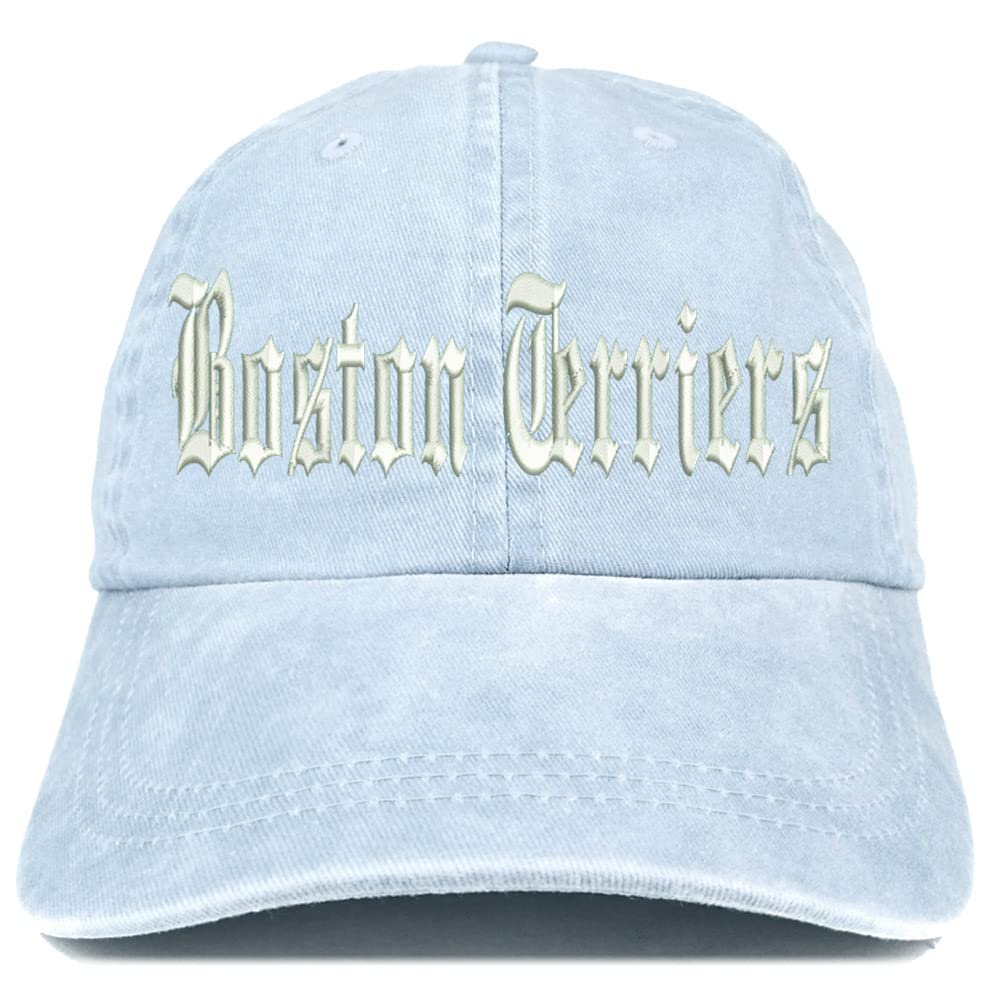 Trendy Apparel Shop Old English Boston Terriers Washed Pigment Dyed Baseball Cap