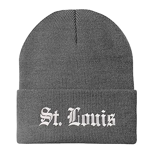 Trendy Apparel Shop St Louis Old English Embroidered Long Cuff Winter Beanie