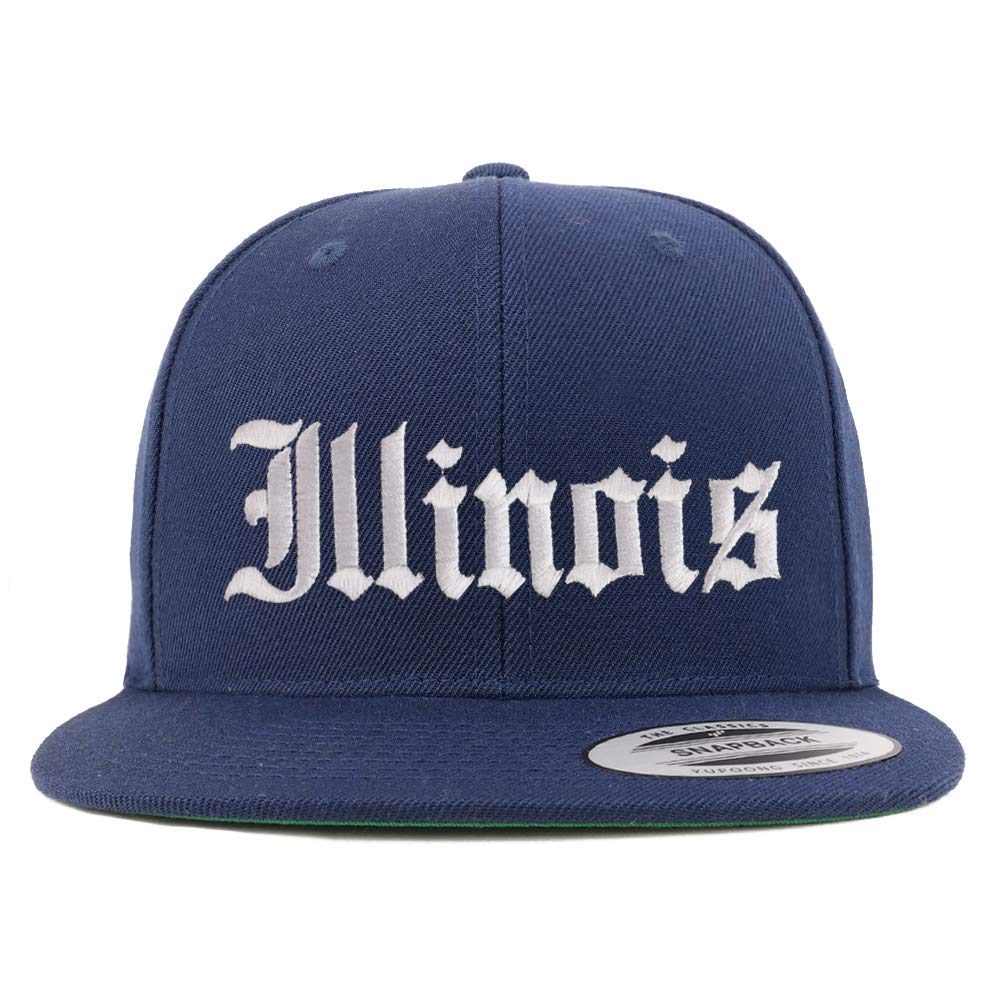 Trendy Apparel Shop Illinois State Old English Embroidered Flatbill Snapback
