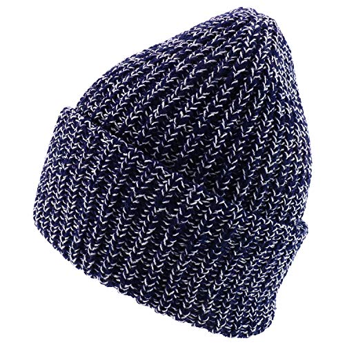 Trendy Apparel Shop Long Cuffed Plain Thick Ribbed Chunky Knit Winter Beanie Hat