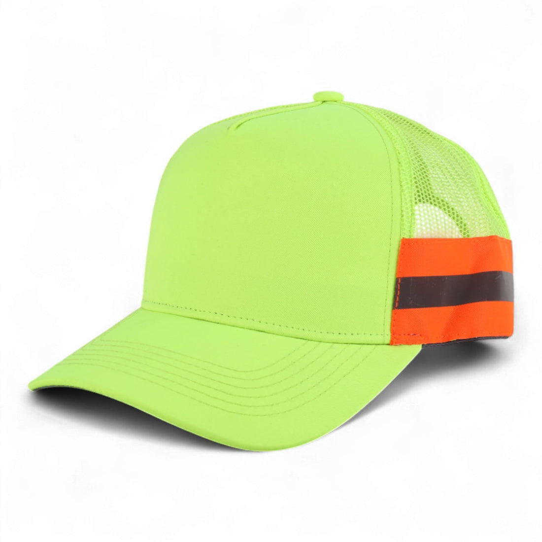 Trendy Apparel Shop XXL Oversized Reflective High Visibility Safety Trucker Cap