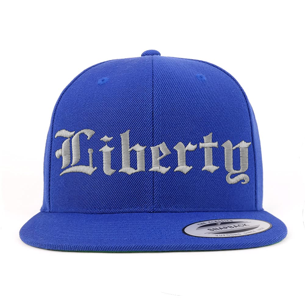 Trendy Apparel Shop Liberty Old English Embroidered Flatbill Snapback