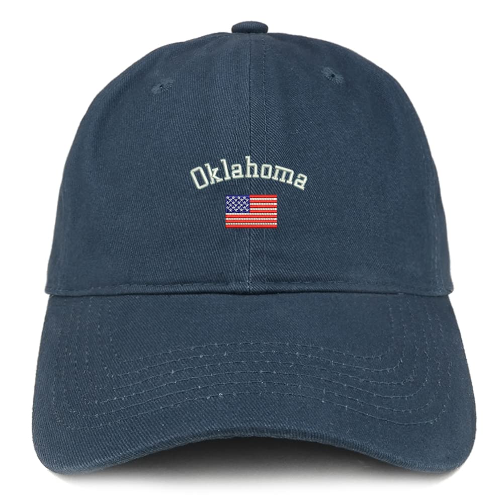 Trendy Apparel Shop Oklahoma USA Flag Low Profile Soft Cotton Baseball Cap