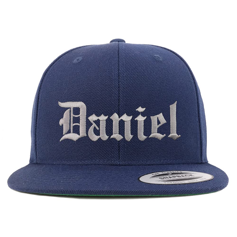 Trendy Apparel Shop Daniel Old English Embroidered Flatbill Snapback