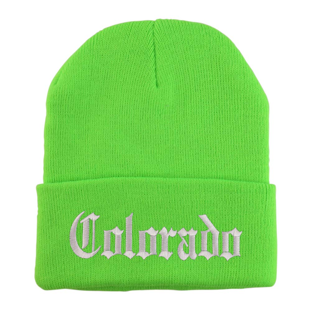 Trendy Apparel Shop Colorado State Old English Embroidered Long Cuff Beanie