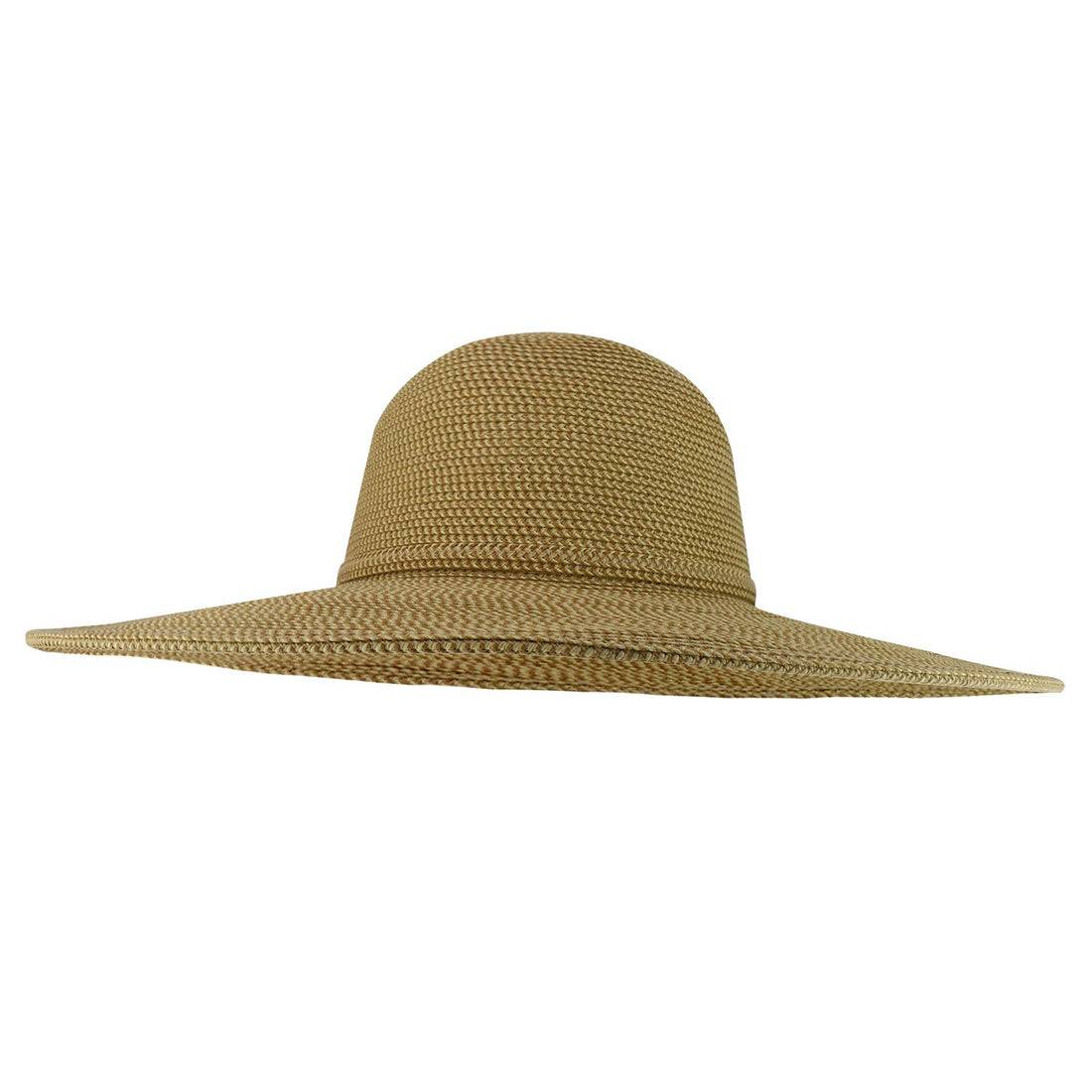 Trendy Apparel Shop UPF 50+ Paper Braid Tweed 5" Flat Brim Sun Shade Hat