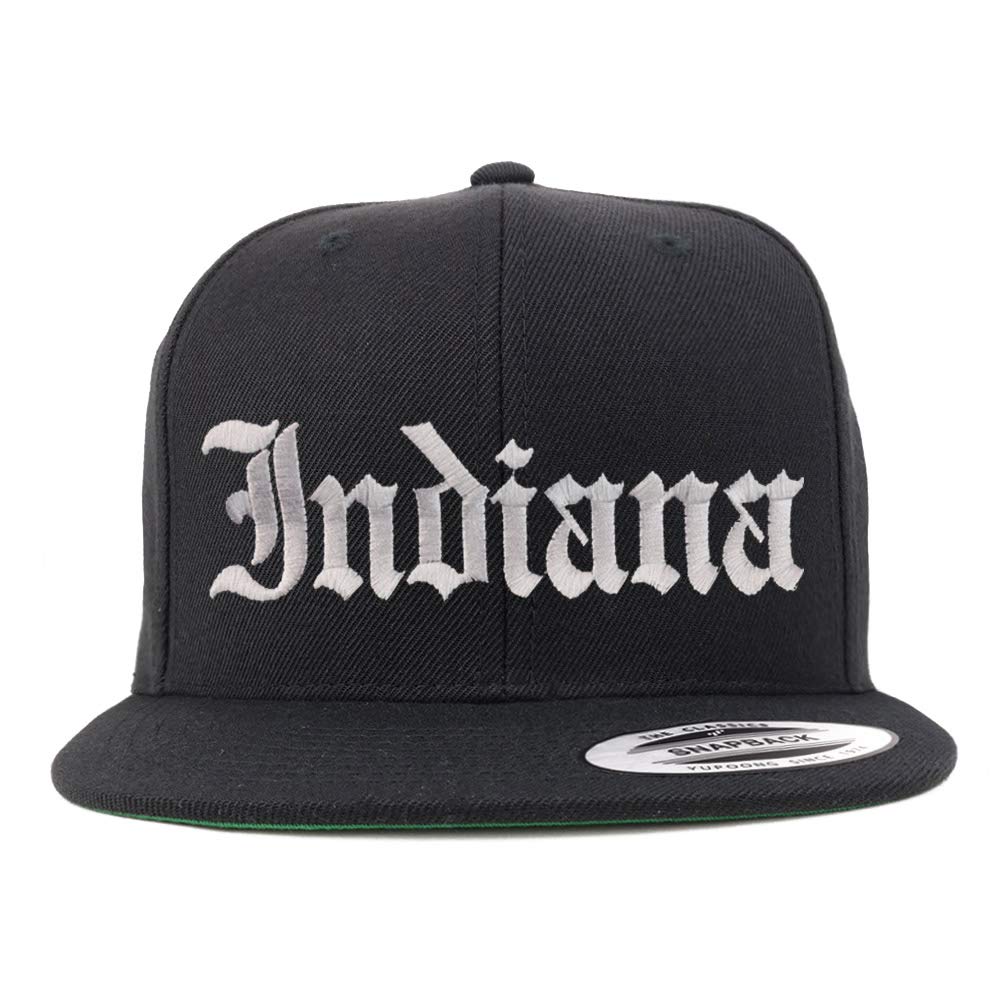 Trendy Apparel Shop Indiana State Old English Embroidered Flatbill Snapback