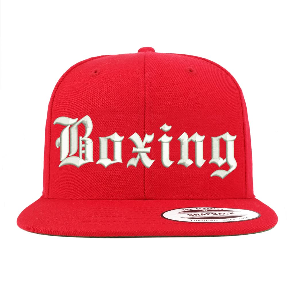 Trendy Apparel Shop Old English Boxing Embroidered Flatbill Snapback