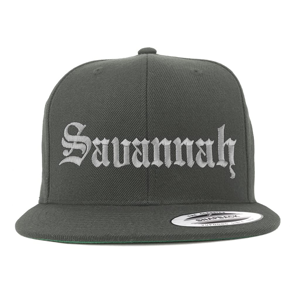 Trendy Apparel Shop Savannah Old English Embroidered Flatbill Snapback