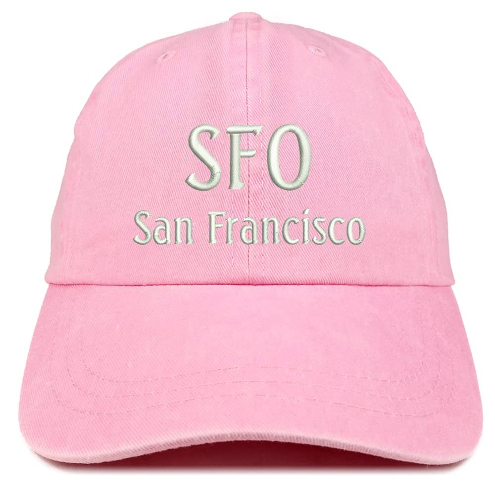 Trendy Apparel Shop SFO San Francisco Embroidered Pigment Dyed Washed Baseball Cap