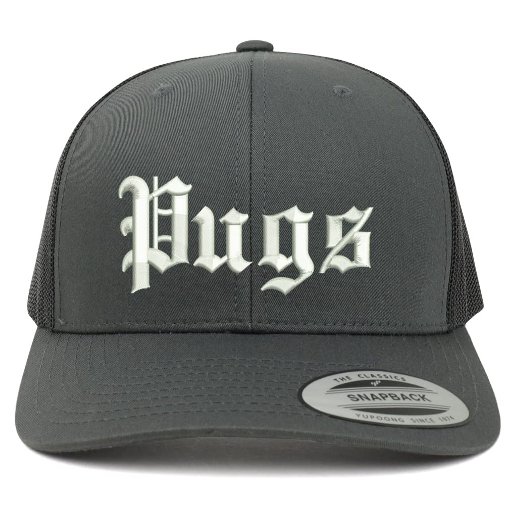 Trendy Apparel Shop Old English Pugs 6 Panel Trucker Mesh Cap